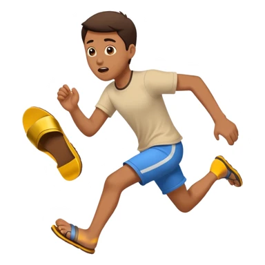 Running away from flying sandal sticker