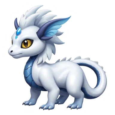 White glossy soft silky furry iridesent Absol-Shinx-Snake-fusion-hybrid, full body sticker
