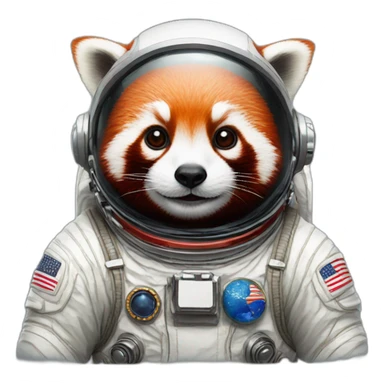 red panda astronaut sticker