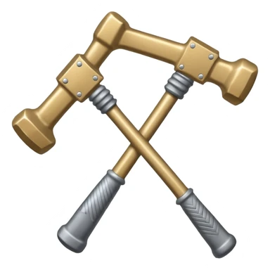two hammers crossed over each other and a ticekt behind both of them. it has to be the simplest possible sticker