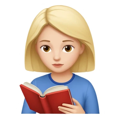 woman reading book sticker
