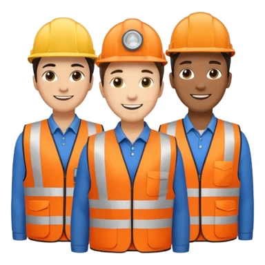 group of multiracial railway engineer  standing sticker