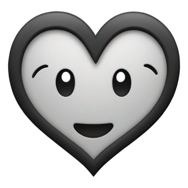 glossy Black outline of a heart emoji  sticker