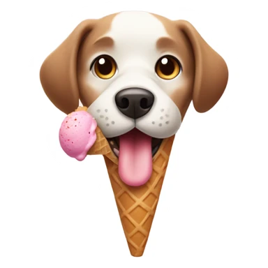 Dog eating ice cream.  sticker
