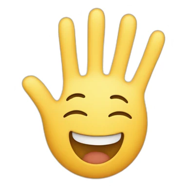 Happy face with hand peace sticker