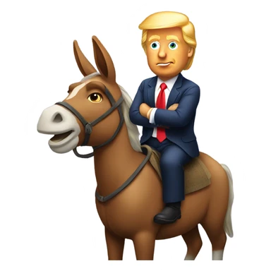 Donald trump riding a donkey  sticker