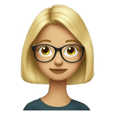 Blonde girl wearing glasses sitting in the library surrounded by books  sticker