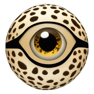 3d sphere with a cartoon Ocelot skin texture with Eye of Horus sticker