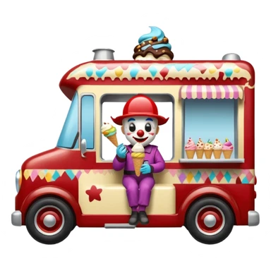 Crazy killer Klown Jenkins 4wd my monster 1924 racing ice cream with chocolate, nuts and sprinkles dream house food truck  sticker