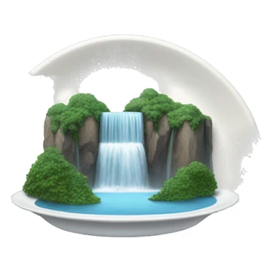dinner plate and waterfall sticker