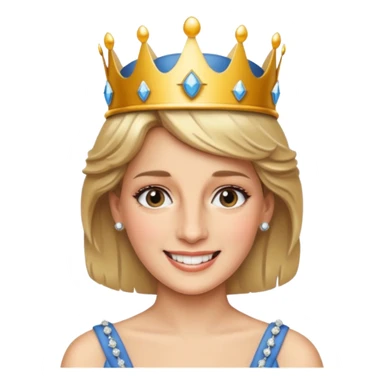 content face, Princess Diana with a crown sticker