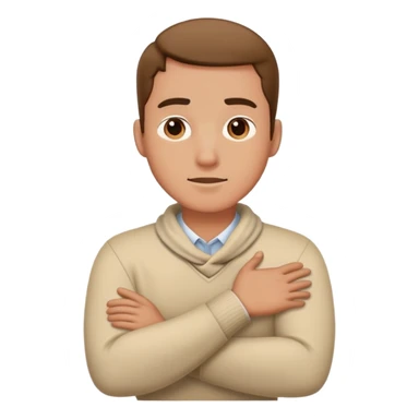 Guy crossing arms around neck  sticker