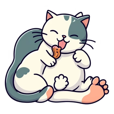 Cat licking human toes sticker