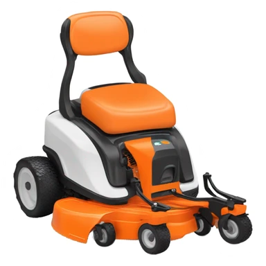 A Orange riding lawnmower  sticker