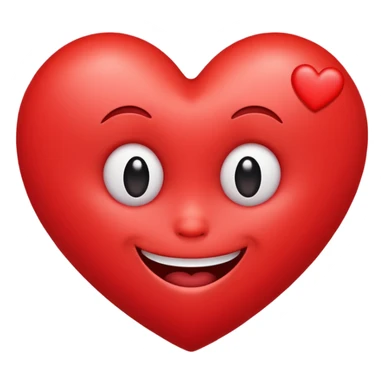 Love heart  with a weird face sticker