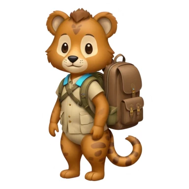  Safari Animal with Backpack  sticker