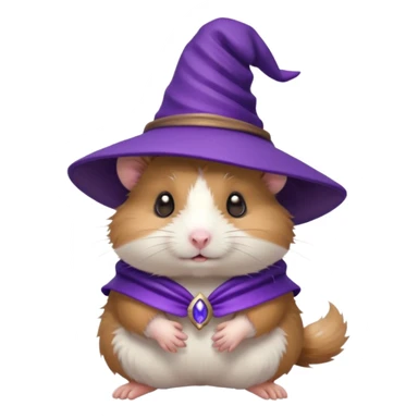 cute hamster wearing a small purple witch hat sticker