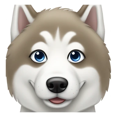 white husky dog with 1 blue eye and 1 brown eye  sticker