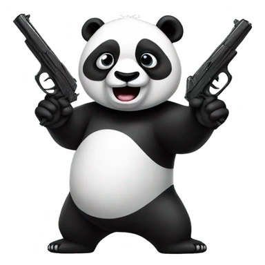 Panda with a gun sticker