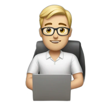 white men working home office sticker