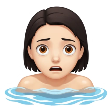 person terrified in swimming pool sticker