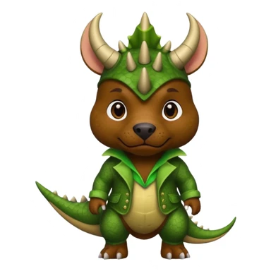 Black pibull dressed as a triceratops  sticker