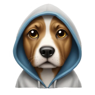 dog wearing a hoody sticker