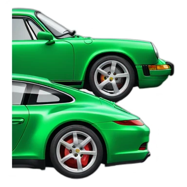 Green Porsche Carrera 911 sticker