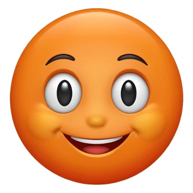 Orange with happy face sticker
