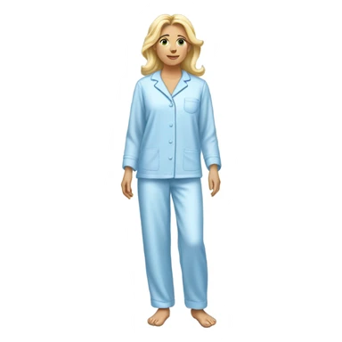 Blonde lady with light blue pijamas and sleepers sticker