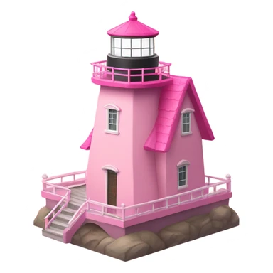 pink lighthouse (all its elements must be pink) sticker