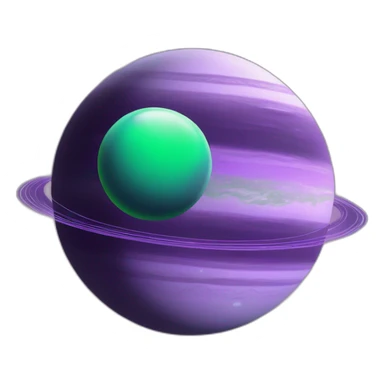 green planet with purple saturn rings and grey moon sticker