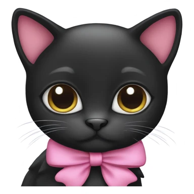 black cat wearing a pink bow sticker