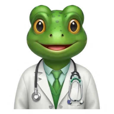 frog wearing a doctor's coat and stethoscope sticker