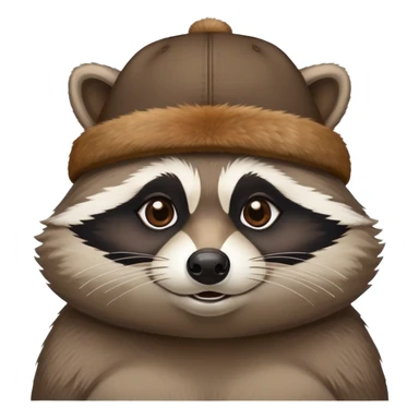 A fat raccoon with a hat on his head sticker