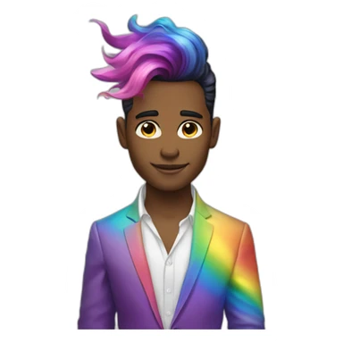 Posh-boy-with-rainbow-unicorn-hair sticker