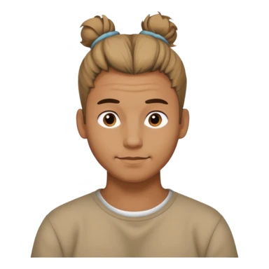 Messy top bun men sticker