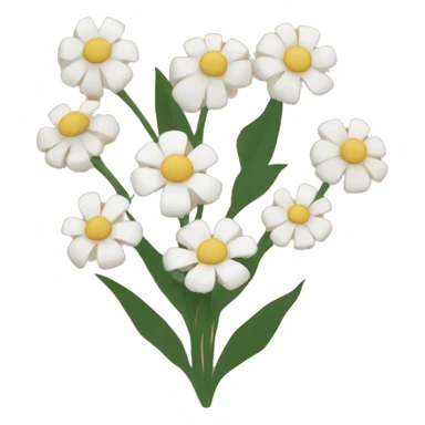 white flowers in brown paper sticker