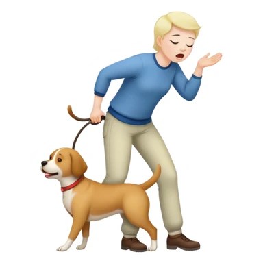Person farting on a dog sticker