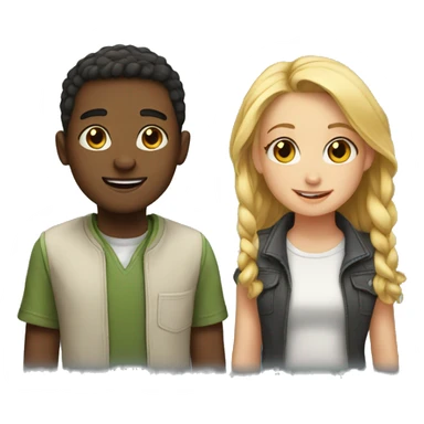 Boy and girl love sticker