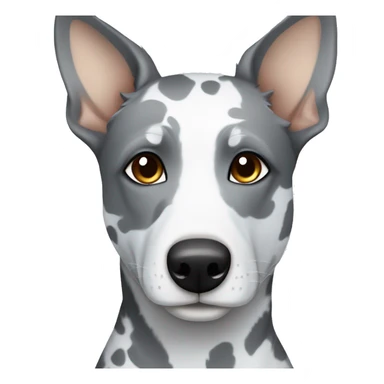 Australian cattle dog grey and white spotted with blue eyes no brown sticker