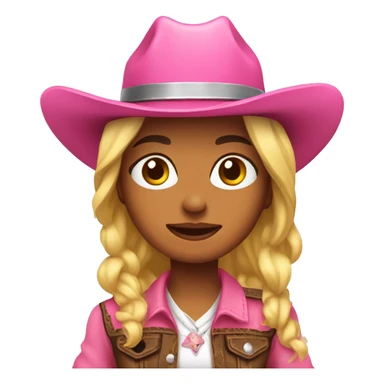 Cowgirl emoji with pink hat sticker