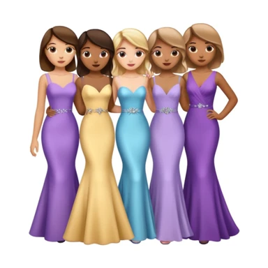 girls in a prom sticker