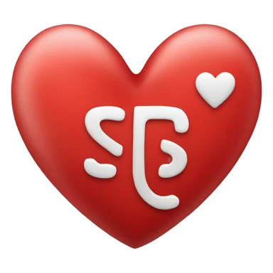 Letters S and X in a red heart sticker
