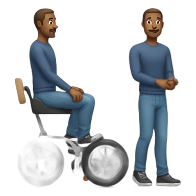 Man with wheels instead of limbs sticker