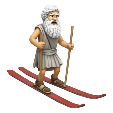 Socrates skiing sticker