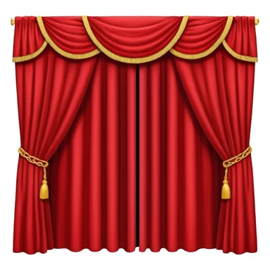 Simple, opened red theatre curtains with black background  sticker