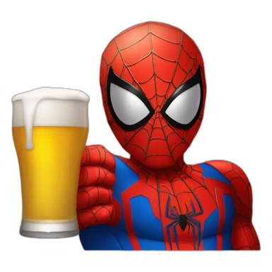 Spiderman tomando cerveza sticker