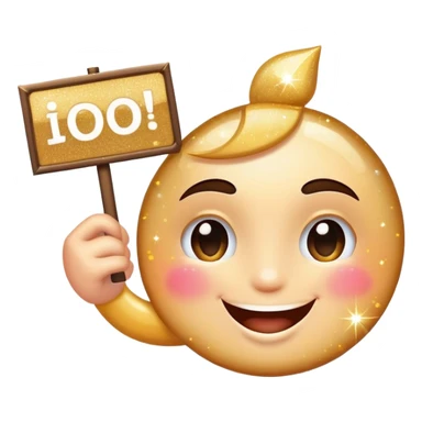 winking face holding a sparkling sign with extra sparkles sticker