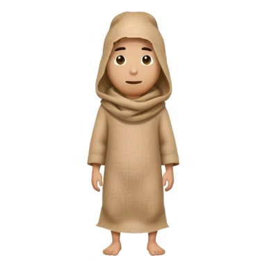 man with burlap sack over head full body standing sticker